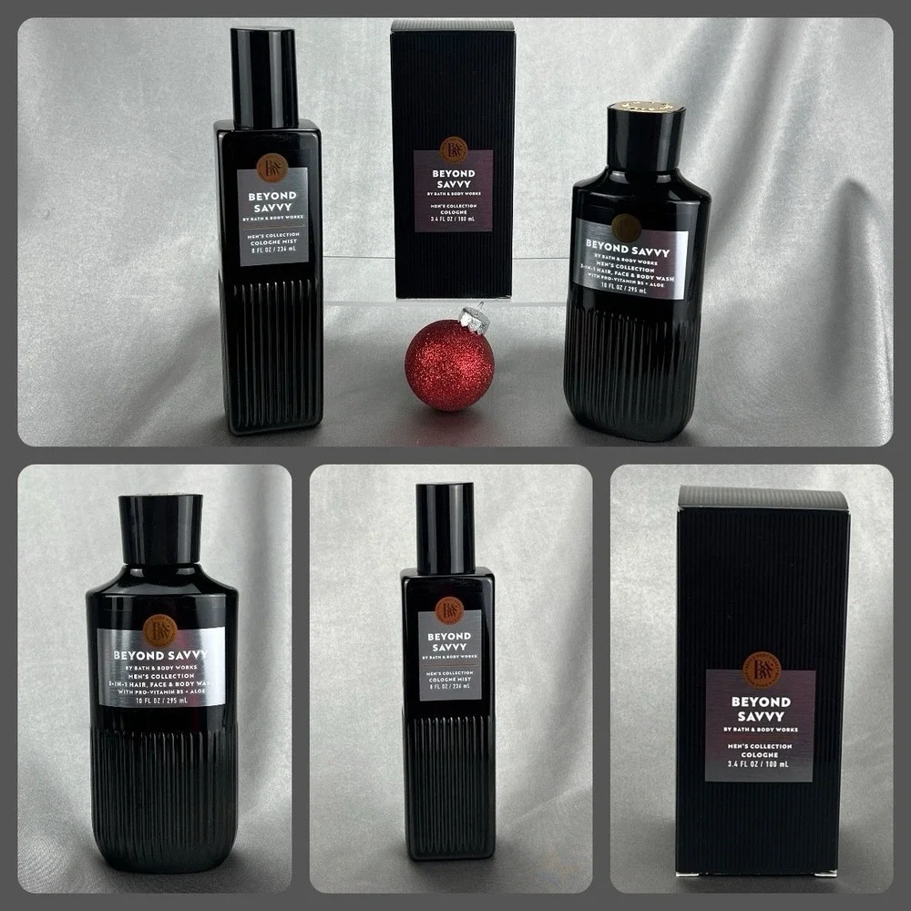 Bath & Body Works Beyond Savvy 3-In-1 Hair Face Body Wash Cologne Mist Gift LOT